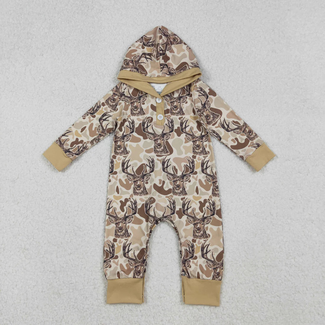Sibling Baby Boys Hunting Camo Hoodie Zipper Romper