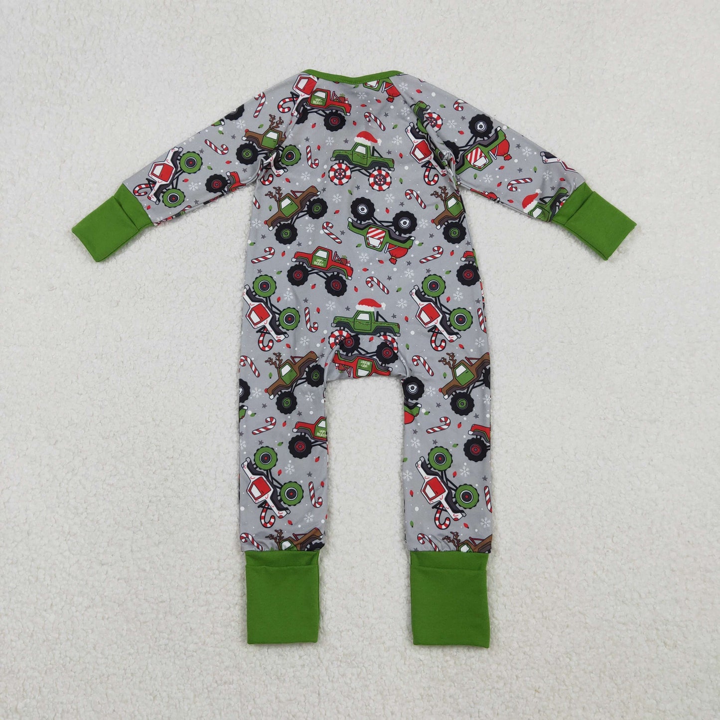 Sibling Baby Kids Holly Bows Santa Christmas Two Way Zip Convertible Rompers