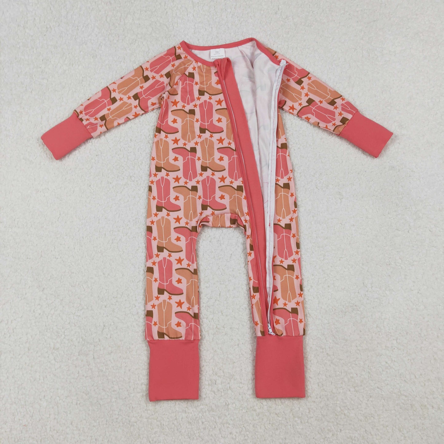 Sibling Baby Kids Hats Boots Horses Cows Western Two Way Zip Convertible Rompers