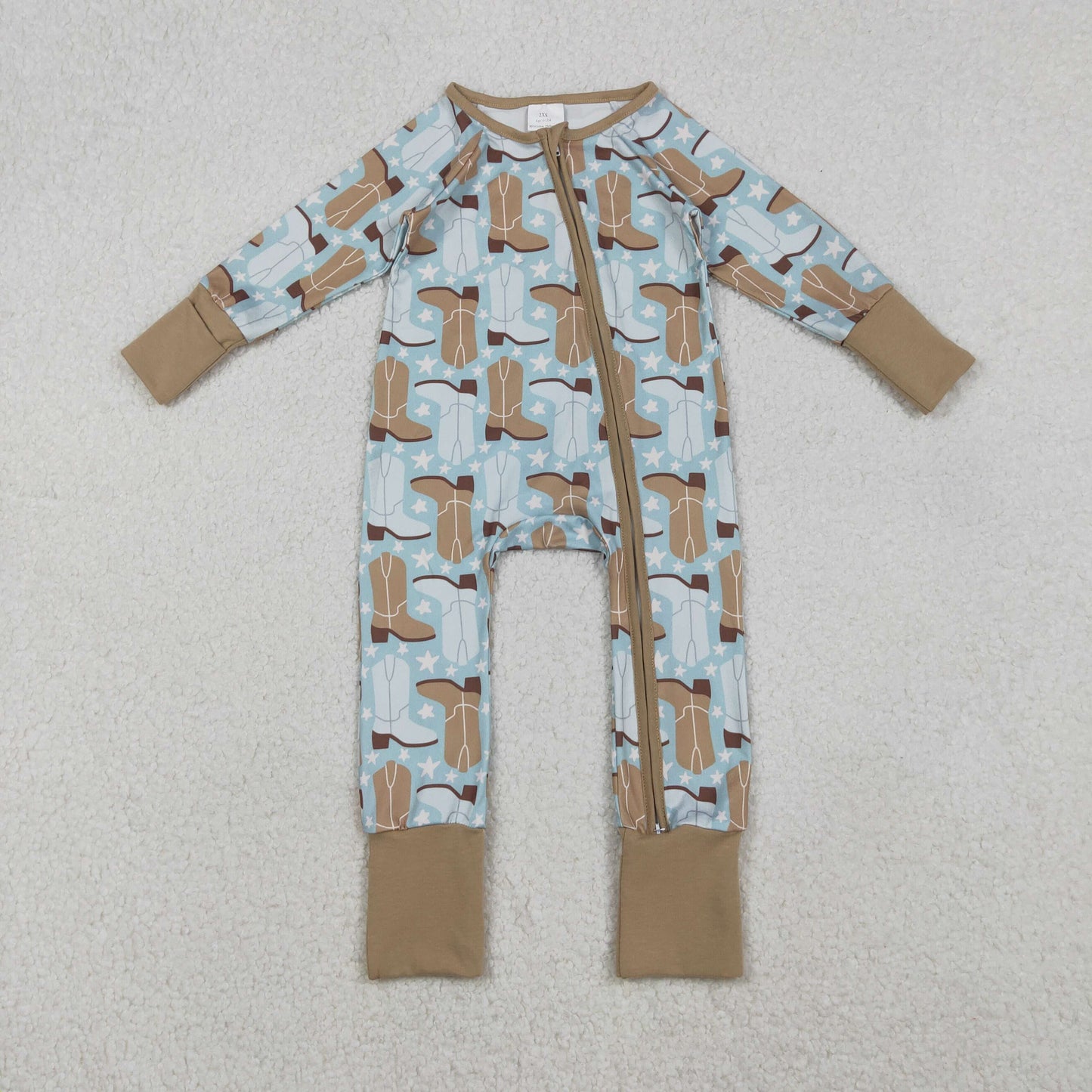 Sibling Baby Kids Hats Boots Horses Cows Western Two Way Zip Convertible Rompers