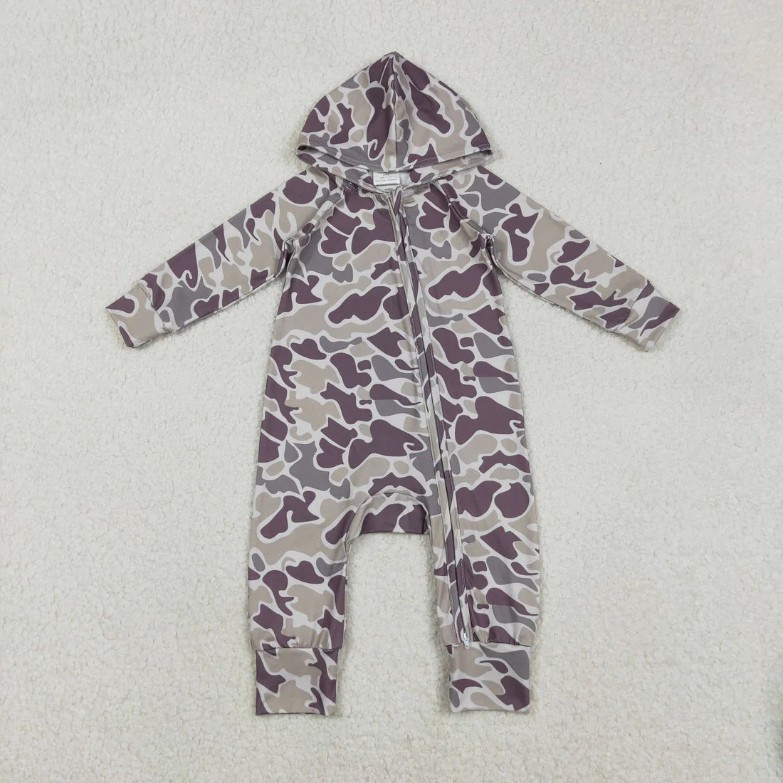 Sibling Baby Boys Hunting Camo Hoodie Zipper Romper