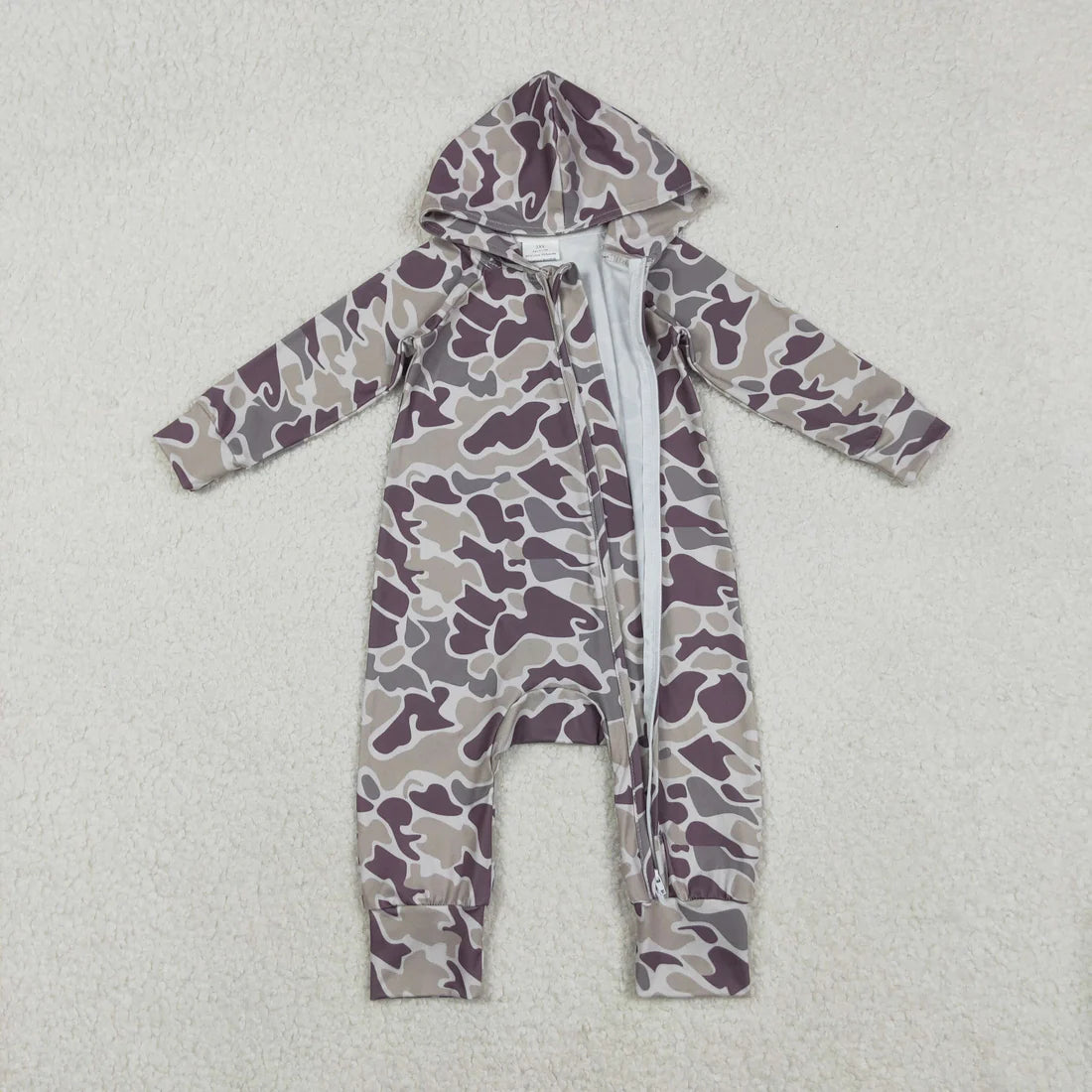 Sibling Baby Boys Hunting Camo Hoodie Zipper Romper