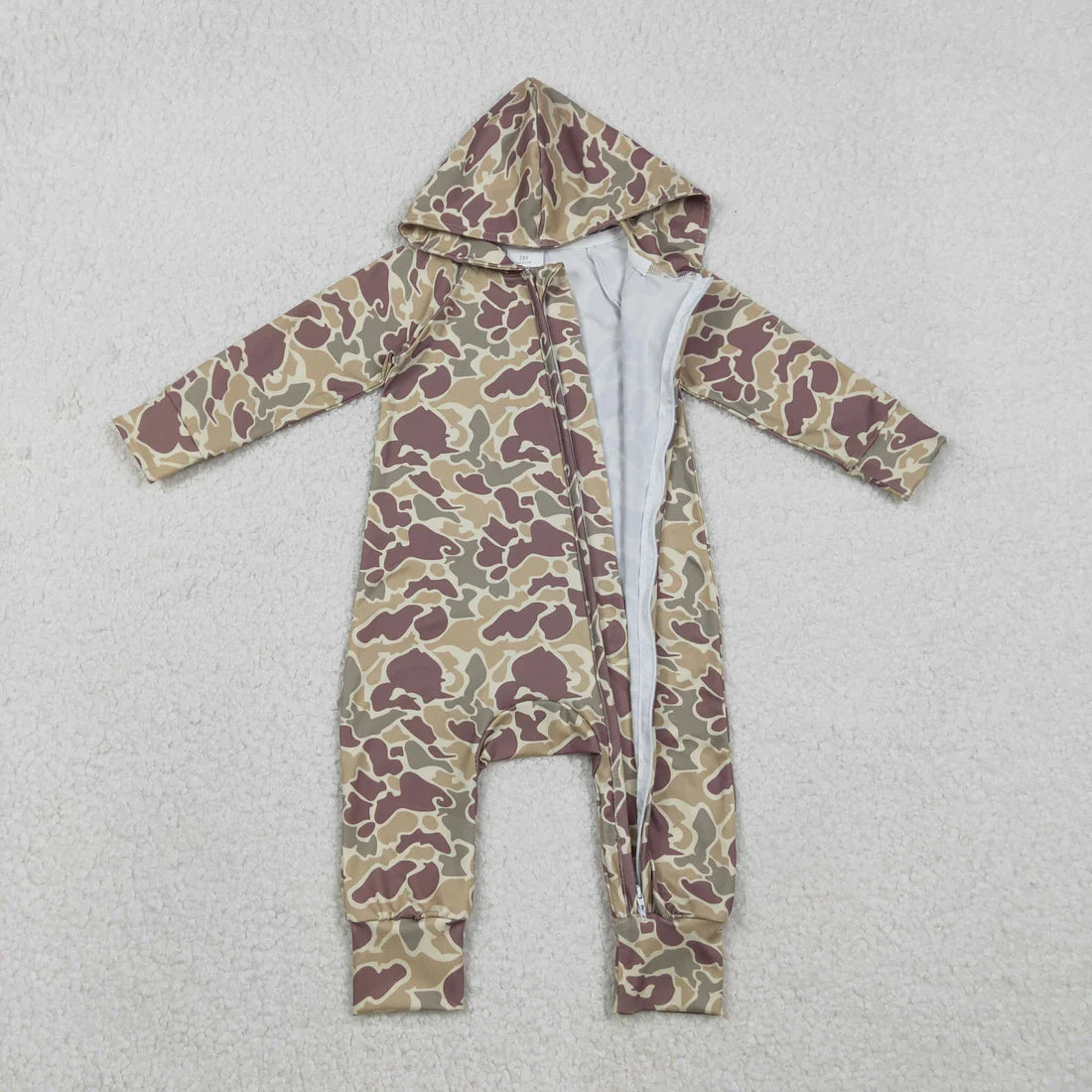 Sibling Baby Boys Hunting Camo Hoodie Zipper Romper