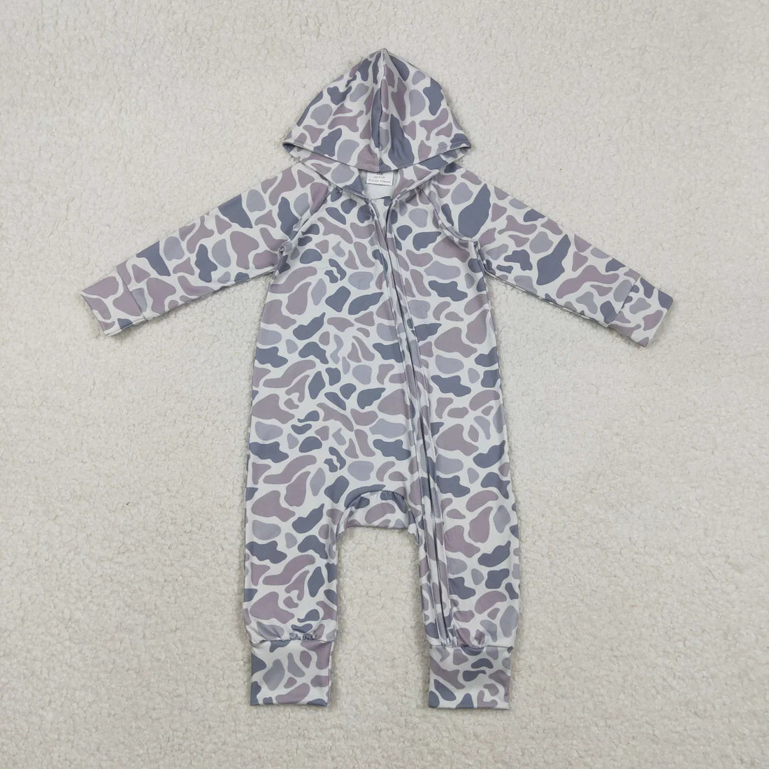 Sibling Baby Boys Hunting Camo Hoodie Zipper Romper