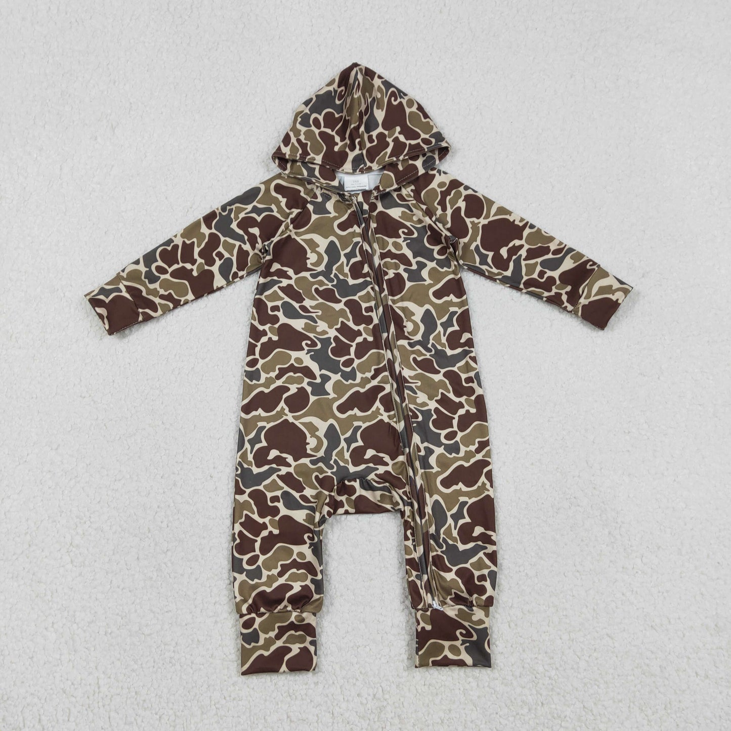 Sibling Baby Boys Hunting Camo Hoodie Zipper Romper
