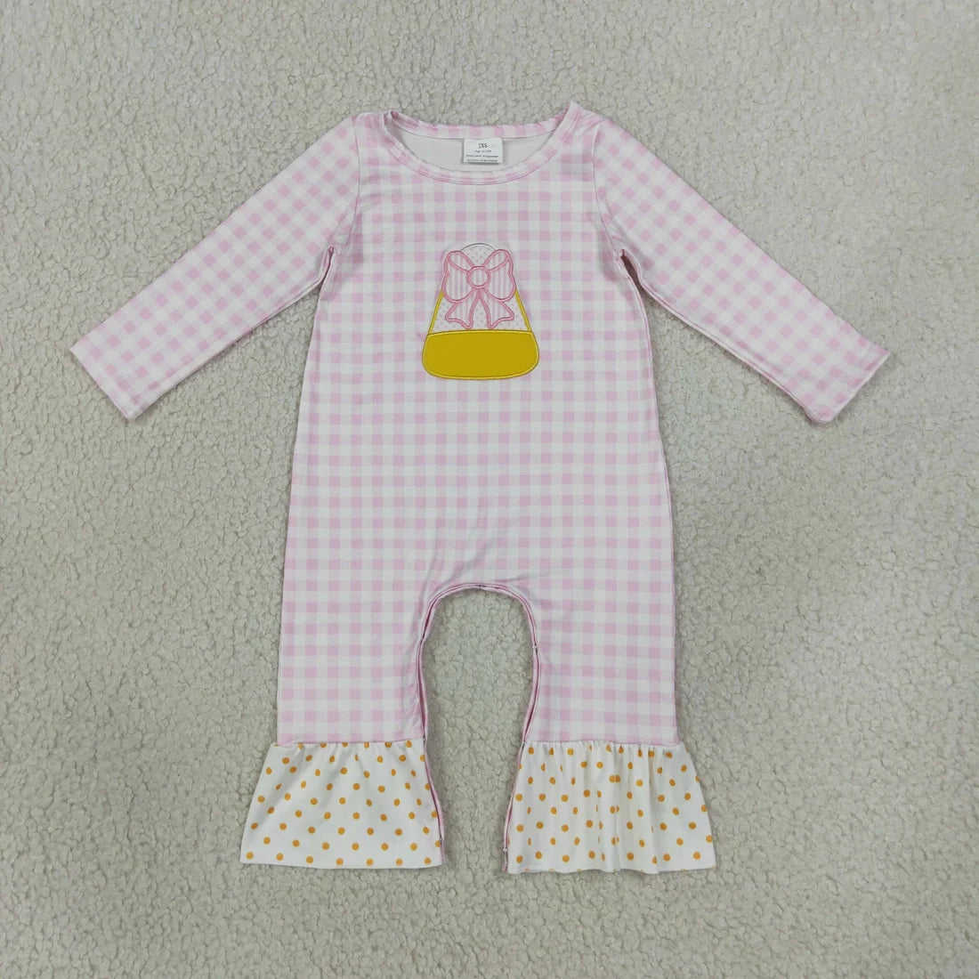 Sibling Baby Girls Holiday Embroidery Turkey Pumpkin Fall Long Sleeve Pants Romper