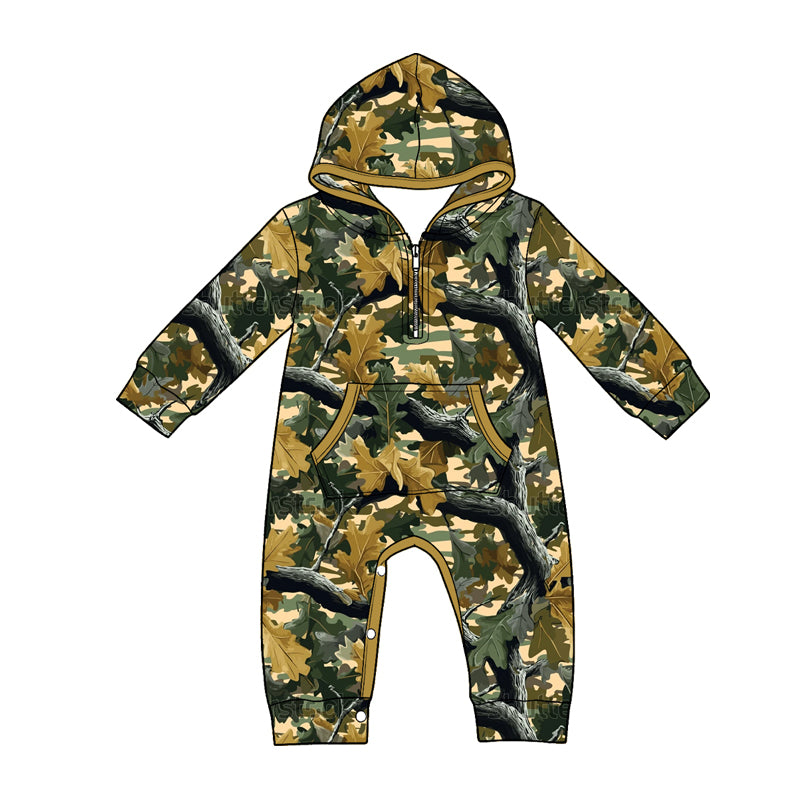 4.22 LR3032 Branch Camo Baby Boys Hoodie Romper