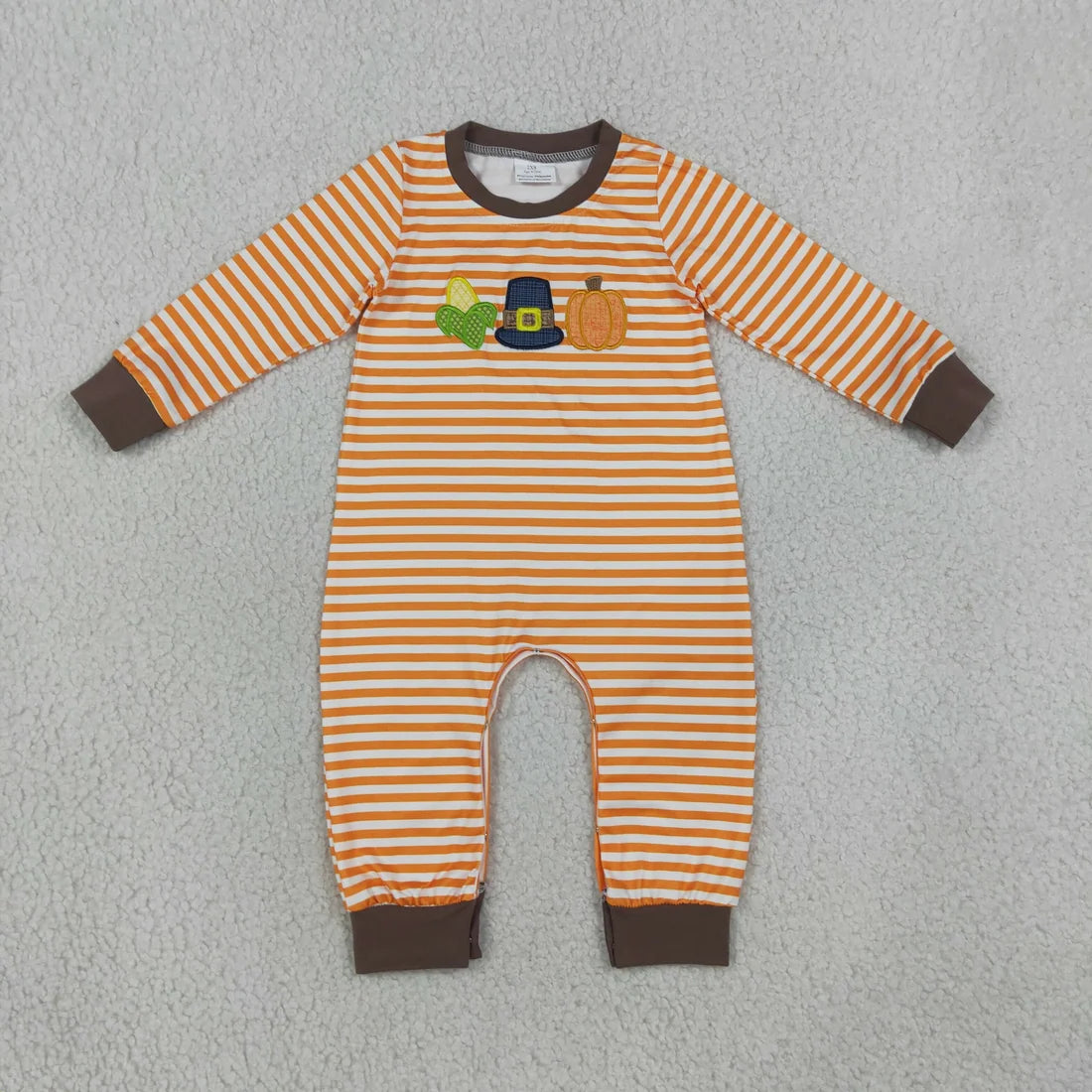 Sibling Baby Boys Embroidery Pumpkins Trucks Stripe Top Pant Fall Clothes Sets Rompers