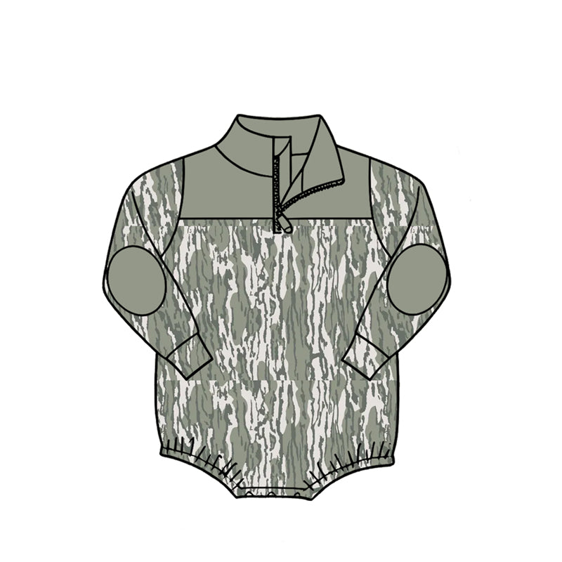 4.27 LR3044 Camo Baby Boys Sweatshirt Zipper Romper Preorder