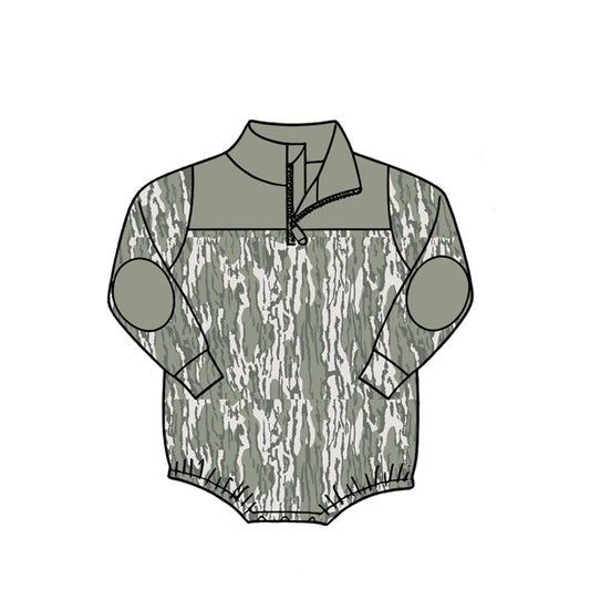 4.27 LR3044 Camo Baby Boys Sweatshirt Zipper Romper Preorder