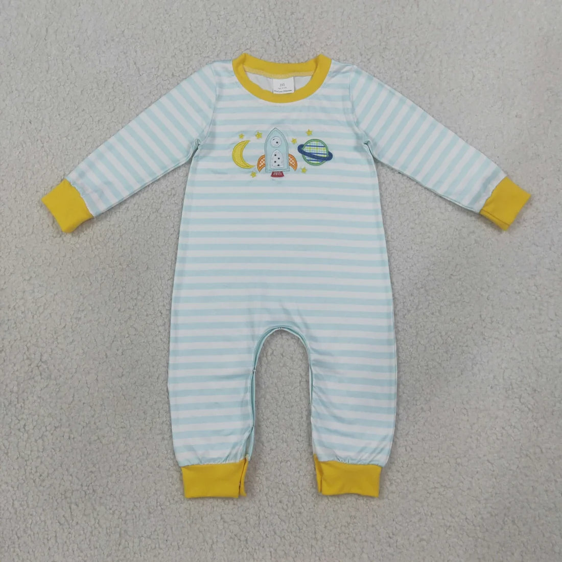 Sibling Baby Boys Embroidery Moons Rocket Earth Shirts Pant Clothes Set Rompers