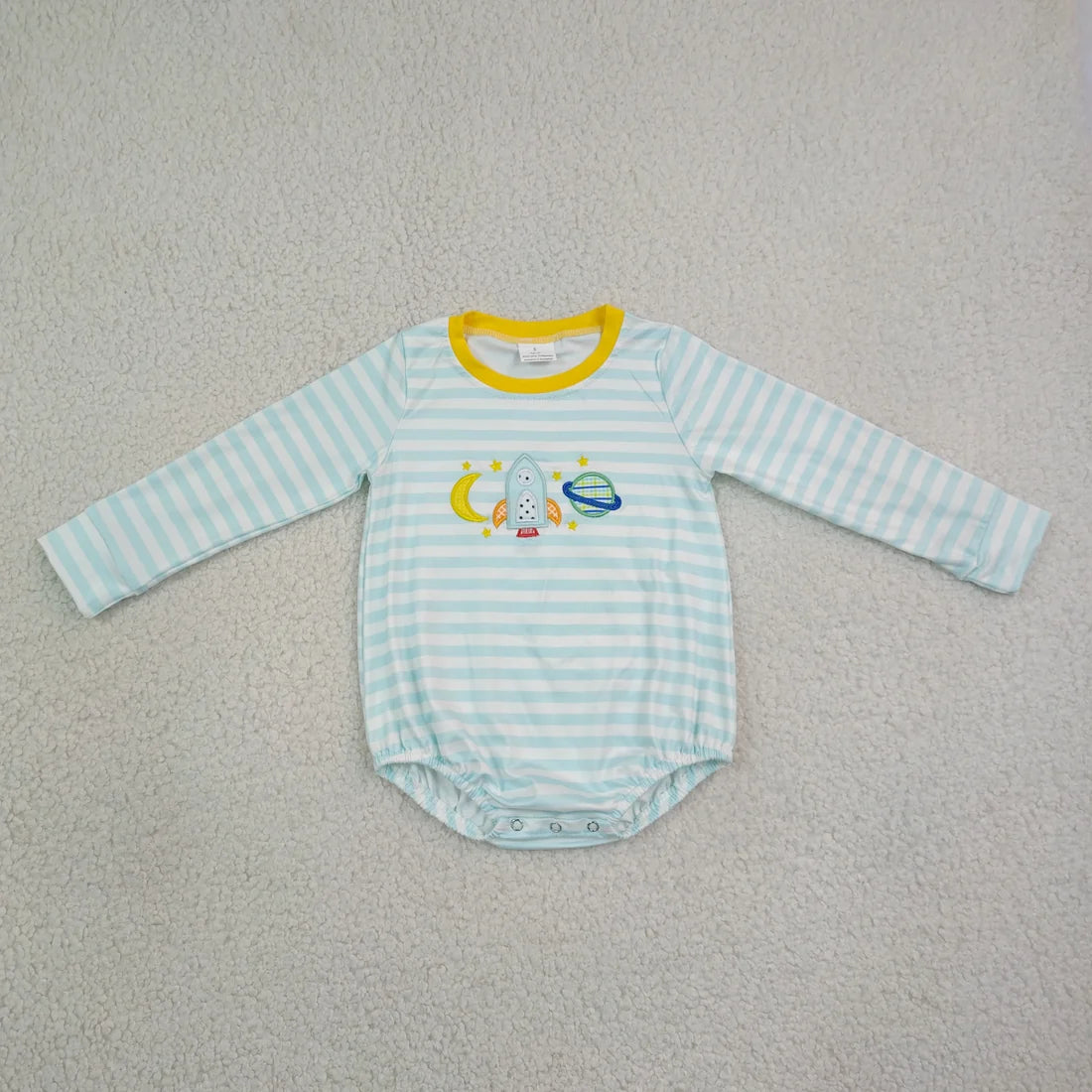 Sibling Baby Boys Embroidery Moons Rocket Earth Shirts Pant Clothes Set Rompers