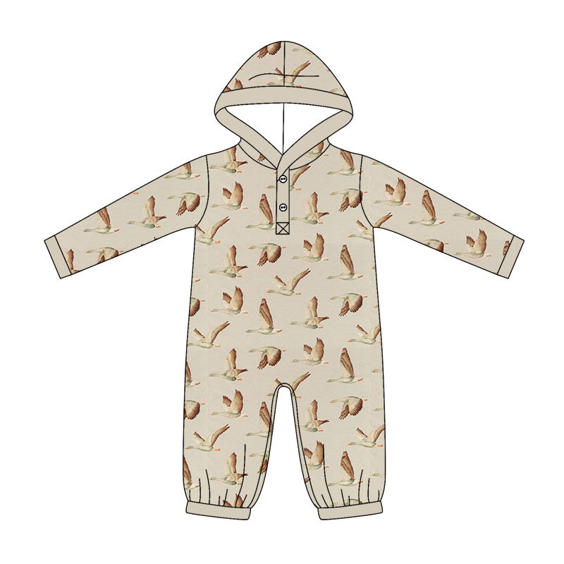 5.11 LR3072 Preorder Duck Print Baby Baby Hoodie Romper