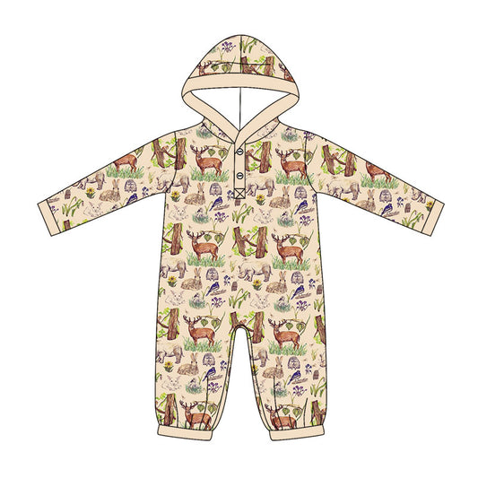 5.11 LR3076 Preorder Animals Print Baby Baby Hoodie Romper