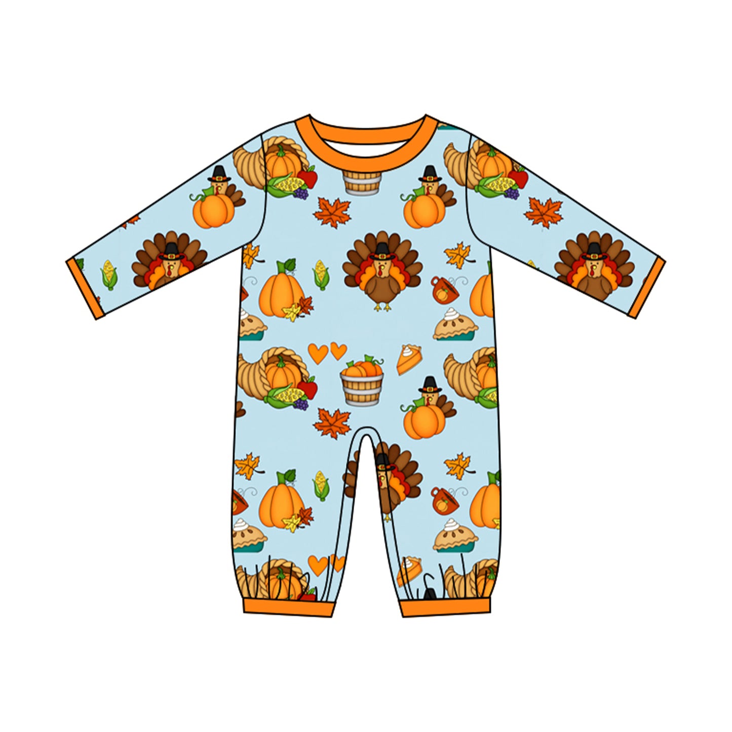 5.29   Preorder Baby Boys Thankgiving Turkey Romper