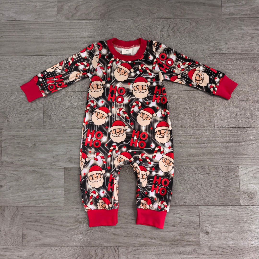 7.25 Preorder Baby Boys Christmas Santa Long Sleeve Romper