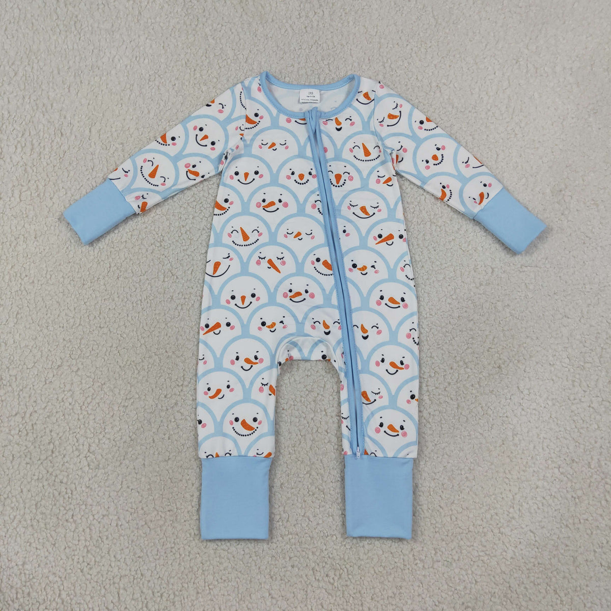 Sibling Baby Girls Boys Winter Snowman Pajama Set Zipper Romper Blanket
