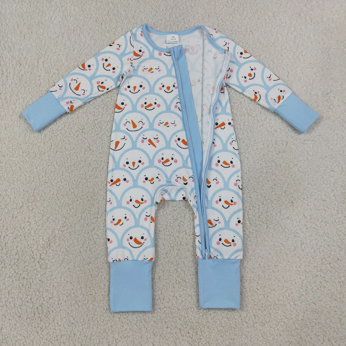Sibling Baby Girls Boys Winter Snowman Pajama Set Zipper Romper Blanket