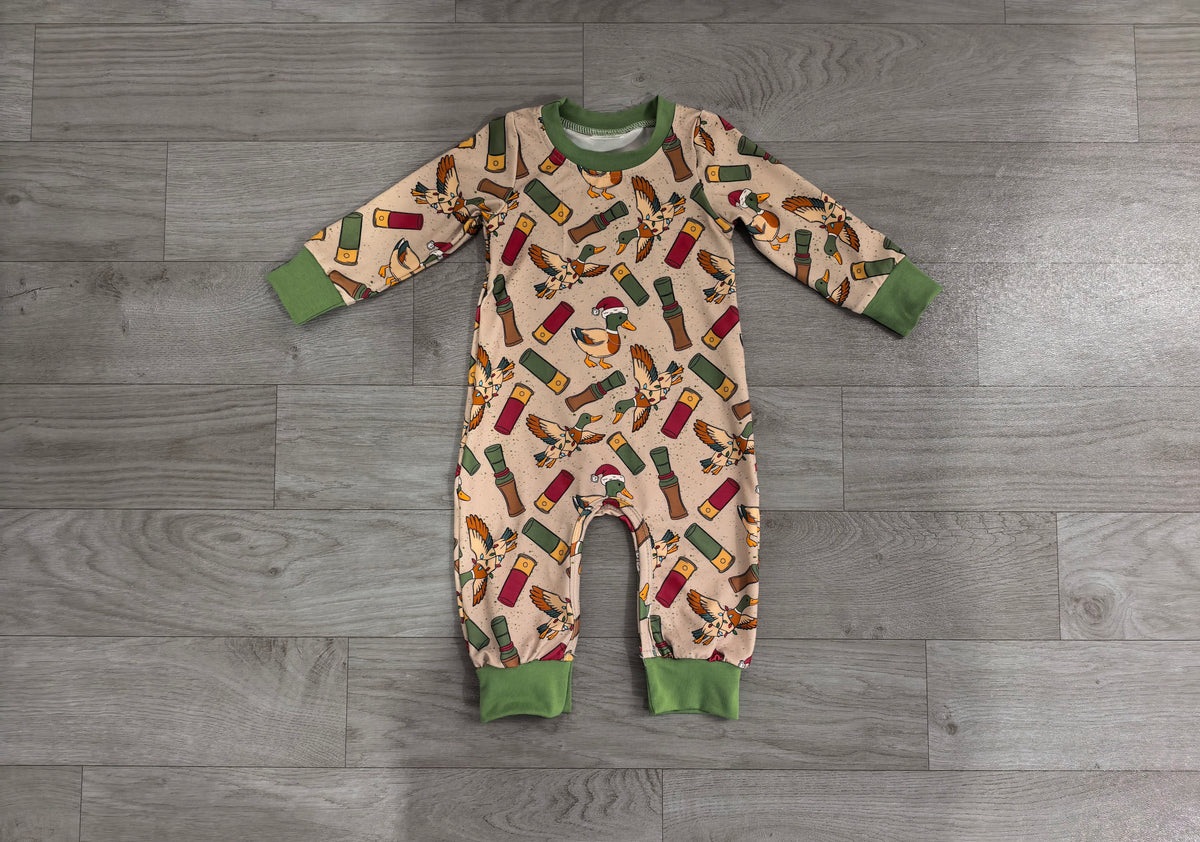 7.31 LR3209 Preorder Duck Call Baby Boys Christmas Romper