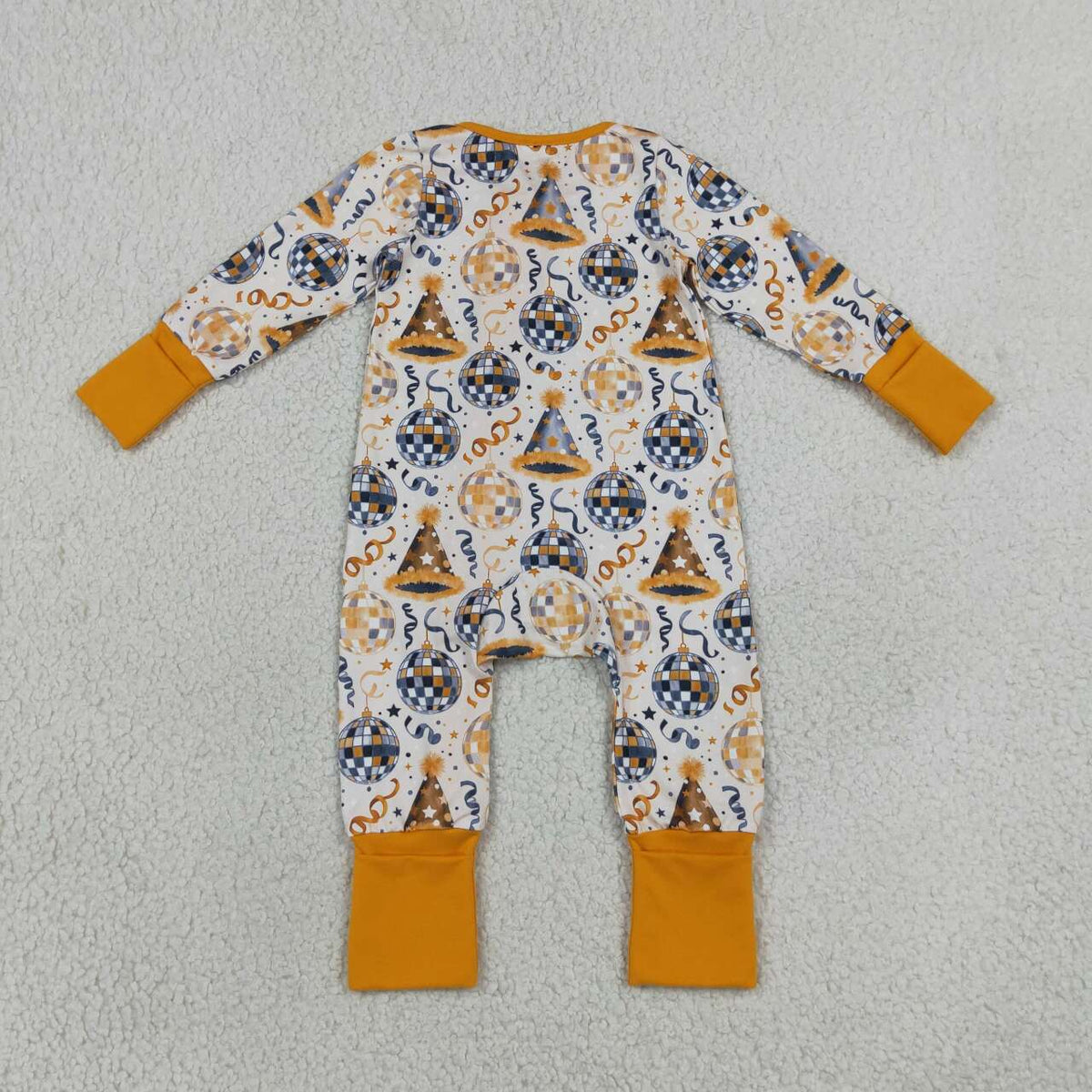 Baby Boys Happy New Year Long Sleeve Zipper Romper