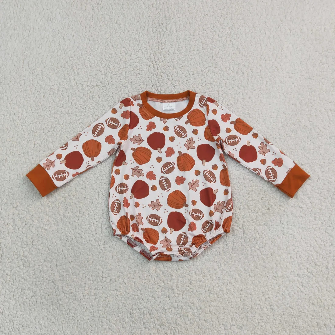 Sibling Baby Boys  Fall Pumpkin  Football  Outfit and Romper