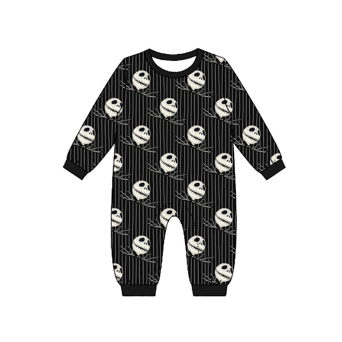8.6  Preorder Baby Boys Halloween Skull Print Long Sleeve Romper