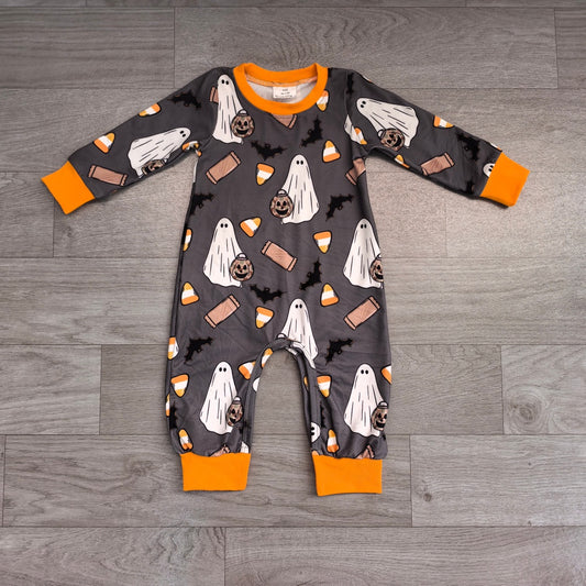 8.6  Preorder Baby Boys Halloween Ghost Long Sleeve Romper