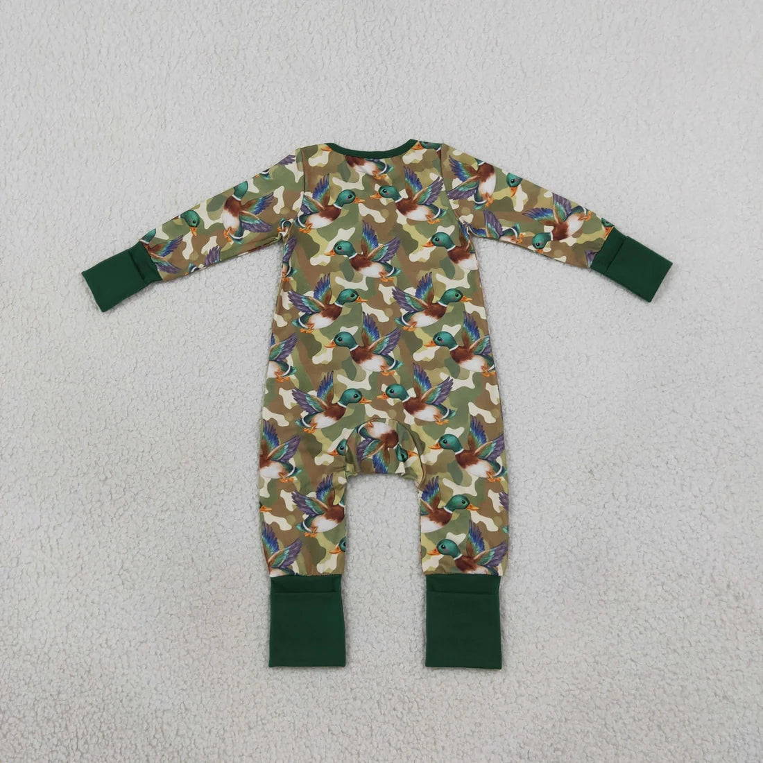 Sibling Baby Boys Hunting Camo Duck Pajama Set Zipper Romper Blanket