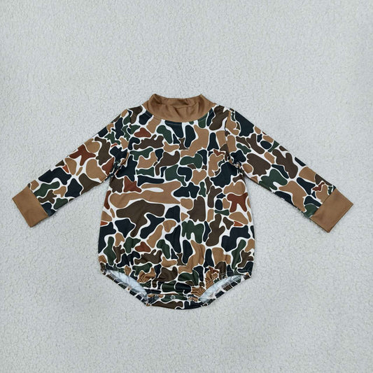 Sibling Baby Boys Girls Camo Choker Long Sleeve Romper