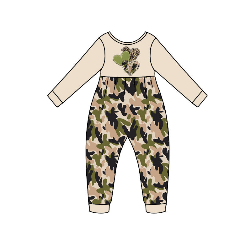 8.11   Preorder Baby Camo Patchwork Heart Long Sleeve Romper