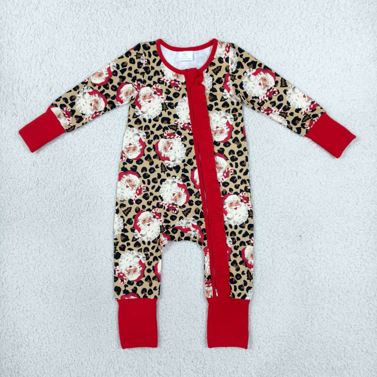 Sibling milk silk Baby Girls And Boys Christmas Leopard Pajamas Cute Holiday Print Long Sleeve Sleep Set