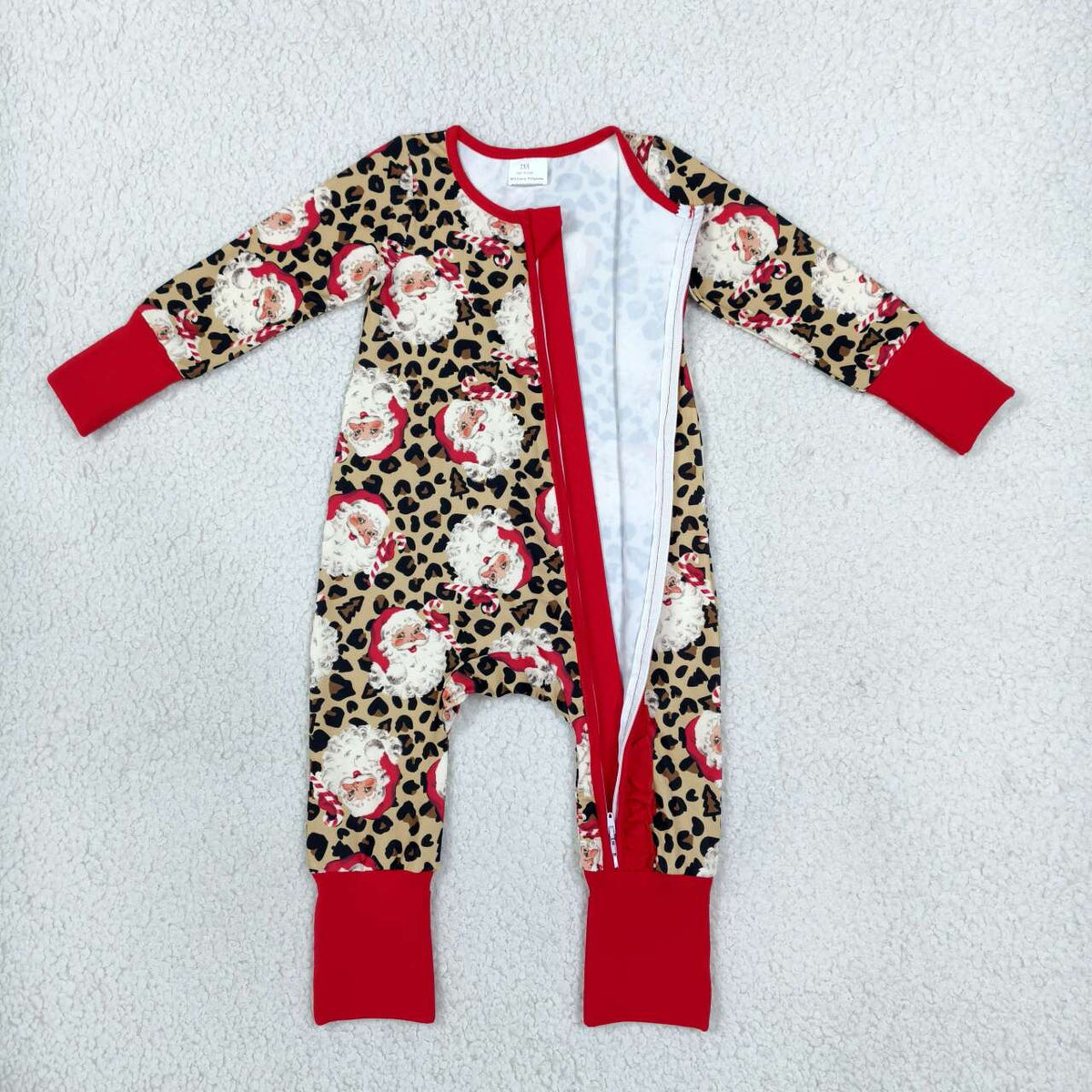 Sibling milk silk Baby Girls And Boys Christmas Leopard Pajamas Cute Holiday Print Long Sleeve Sleep Set