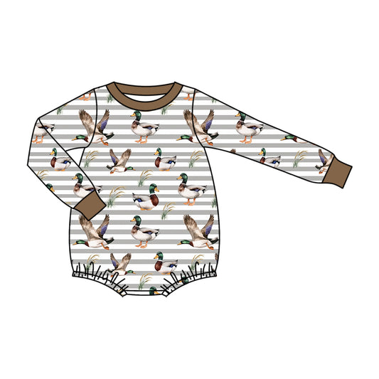 9.11 LR3336 Preorder Baby Boys Mallard Duck Long Sleeve Romper