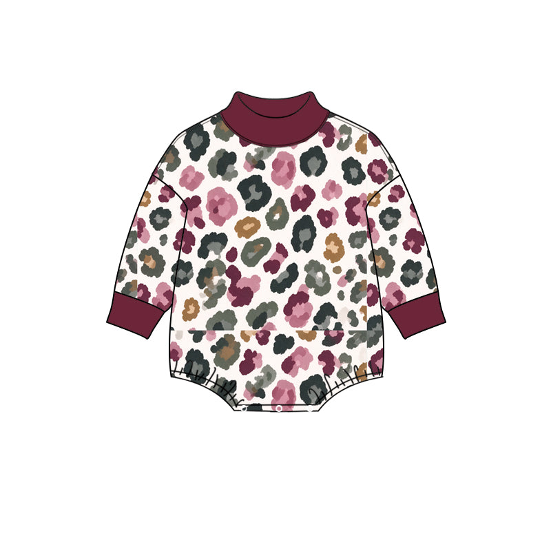 10.12 LR3390 Preorder Colorful Leopard Long Sleeve Romper