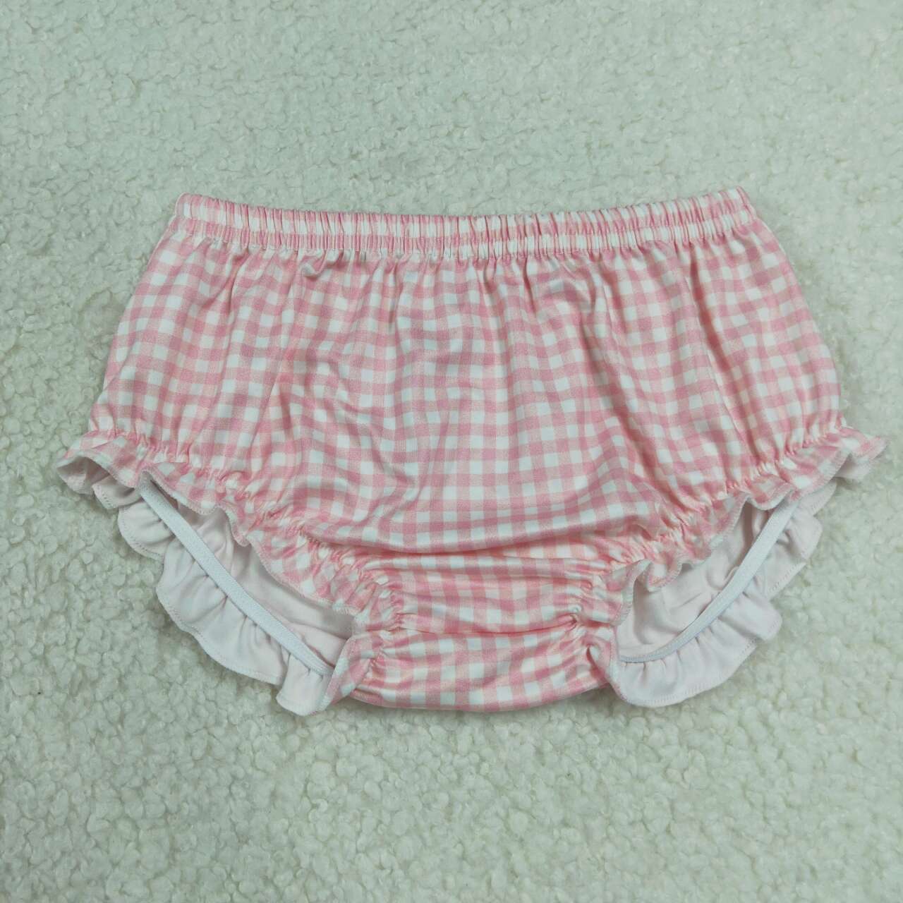 Baby Girls Pink Gingham Bummie