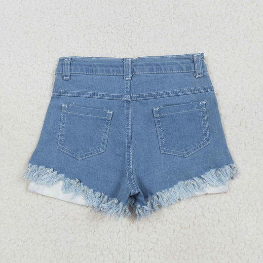 Stars Stripes Blue Denim Baby Girls 4th of July Shorts  NC0003