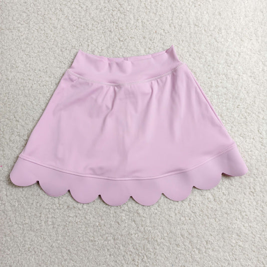 GLK0268 Pink Color Girls Bottom Scallop Yoga Active Skort
