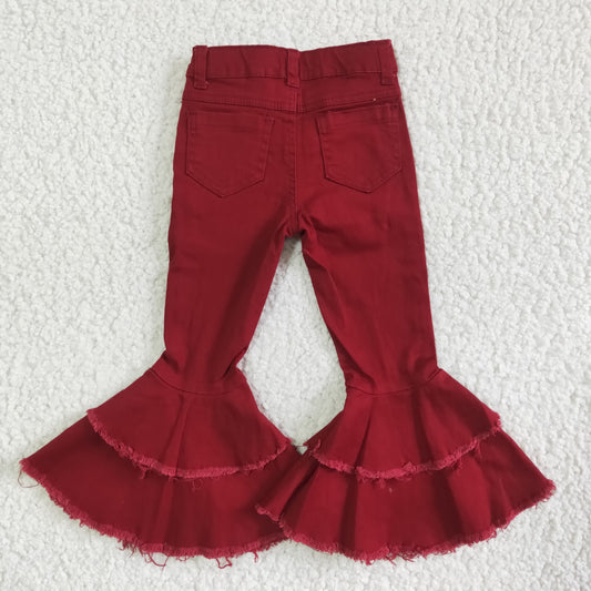 Wine Bell bottom jeans  P0004