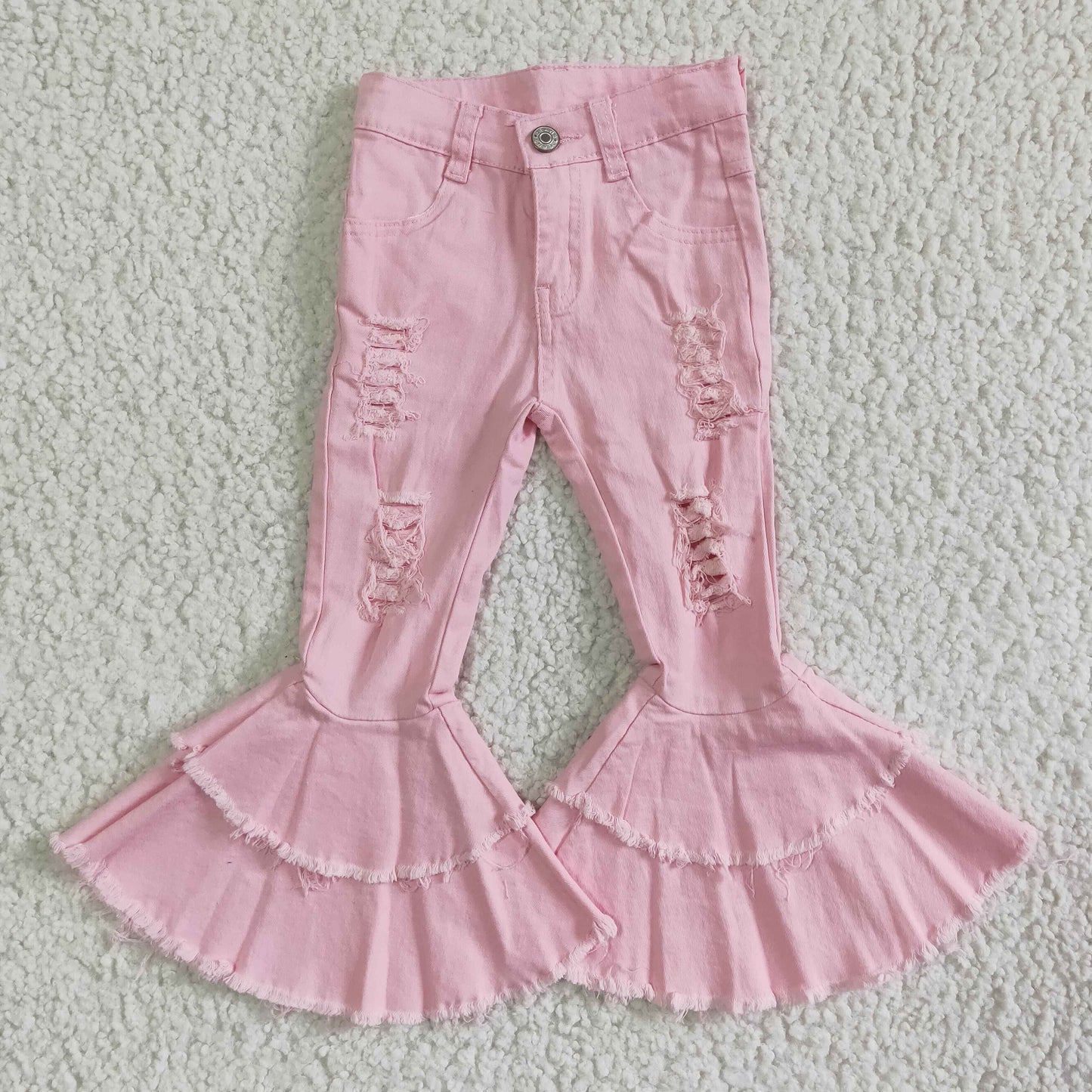Pink denim bell bottom jeans  P0005