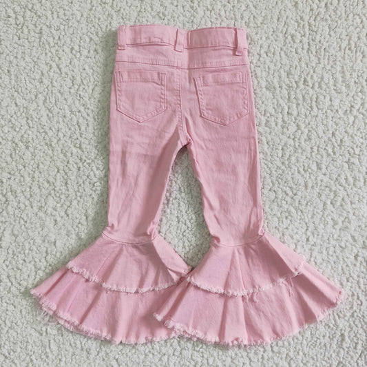 Pink denim bell bottom jeans  P0005