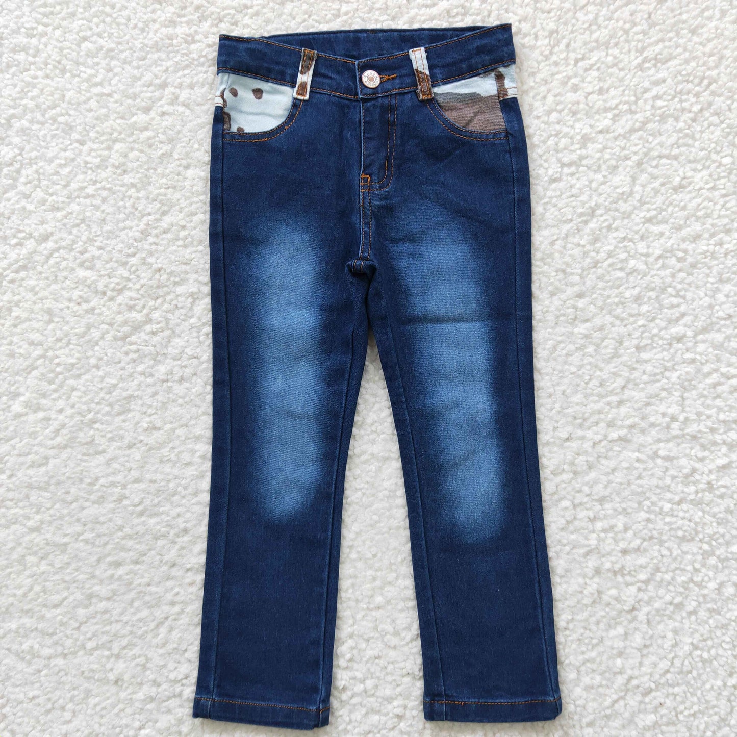 P0075  Blue Bleached Denim Legging Jeans Girls Western Pants