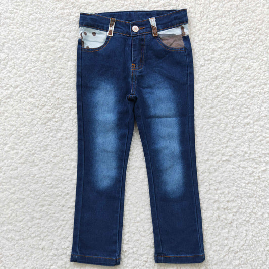 P0075  Blue Bleached Denim Legging Jeans Girls Western Pants