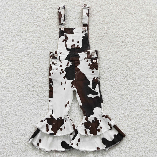 P0084  Cowhide Denim Baby Girls Suspender Overall Jumpsuits