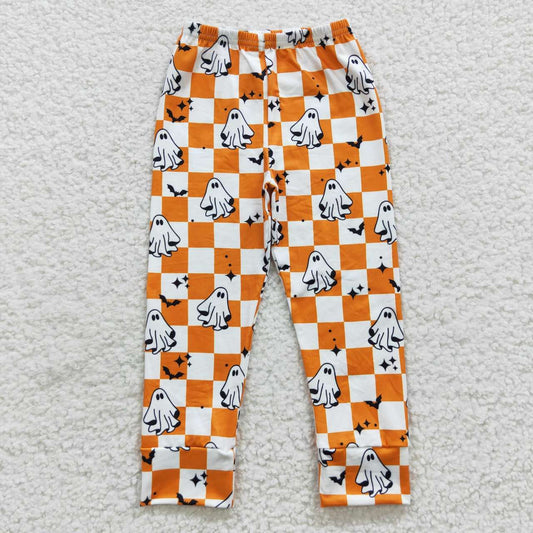 P0167 Ghost Orange Checkered Baby Boys Halloween Bottom Pants