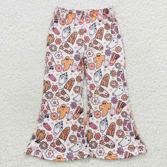 P0201 Ghost Flowers Baby Girls Fall Bell Bottom Pants