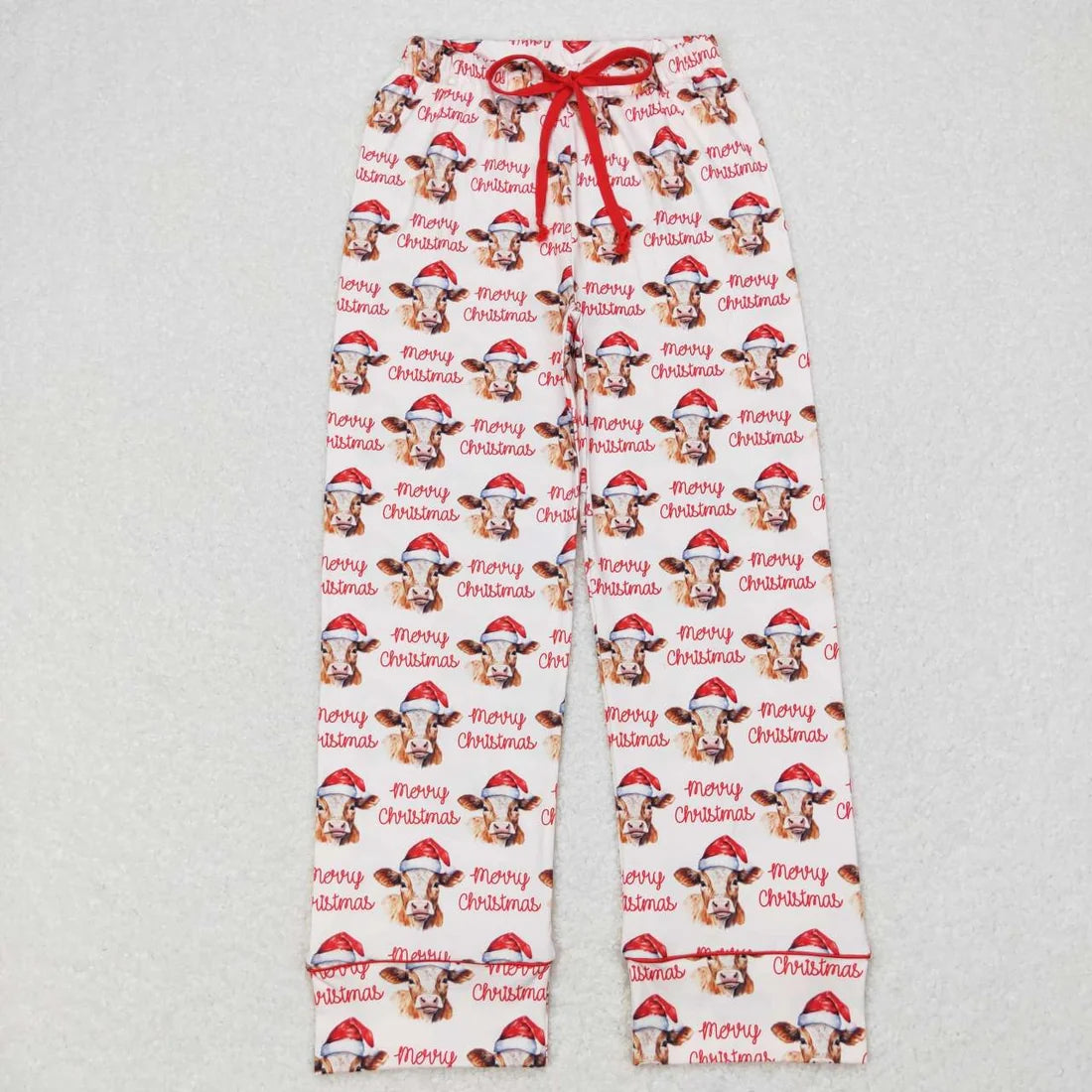 Family Sibling Merry Christmas Hats Cows Farm Pant Pajamas Clothes Sets Rompers Women Pants
