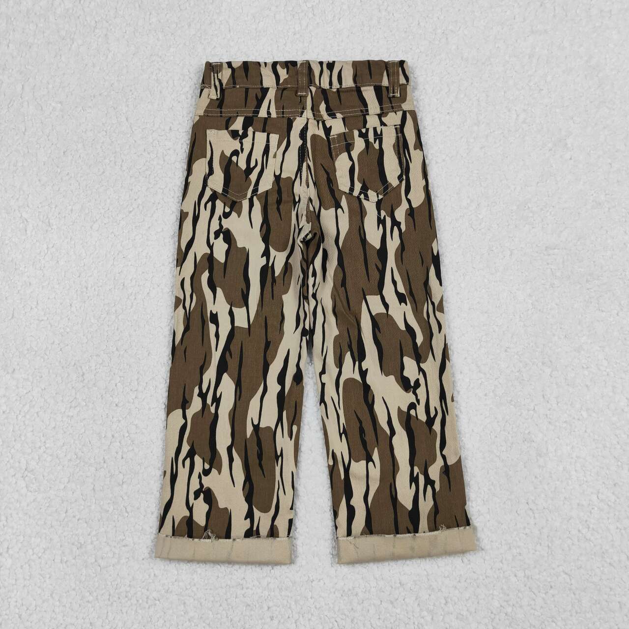 Toddler Boys Camo Distressed Jeans, Kids Vintage Camouflage Patchwork Straight Leg Pants