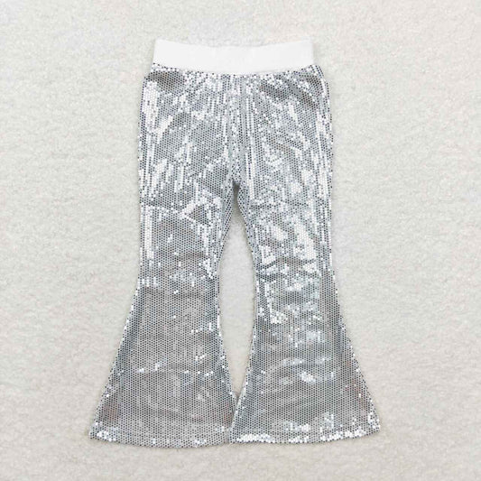 P0496 Silver Baby Girls Sequins Pants