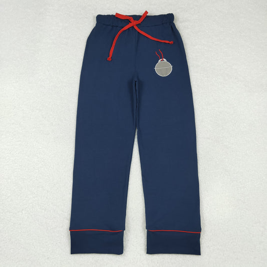 P0501 Adult Bell Embroidery Navy Cotton Woman Christmas Bottom Pajamas Pants