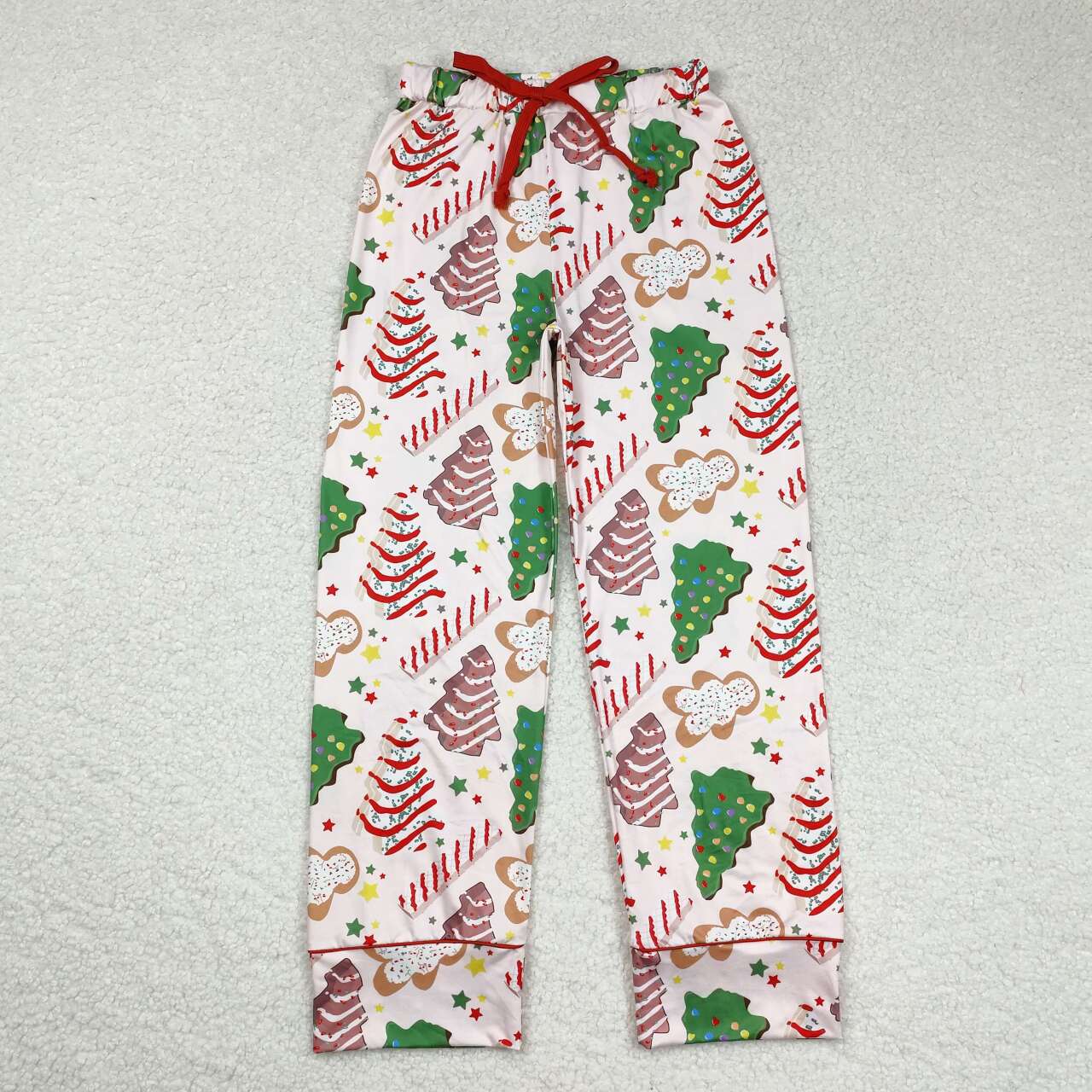 P0506 Adult Gingerbread Debbie Cake Print Woman Christmas Bottom Pajamas Pants
